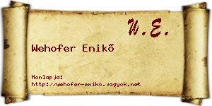 Wehofer Enikő névjegykártya